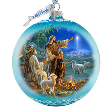 Load image into Gallery viewer, Shepherds Keeping Watch Lg Glass Ornament by D. Gelsinger - Nativity Holiday Decor - 73954
