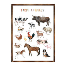 Load image into Gallery viewer, Farm Animals - Wooden Kids Room Decor - First day of school gift - ABC 123 Kids - Montessori Homeschool wooden poster I Educational Poster - Classroom Decor - 310215
