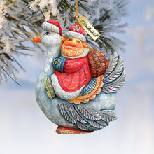 Load image into Gallery viewer, Santa On Goose Sculpted Ornament by G. DeBrekht - 63127
