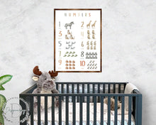 Load image into Gallery viewer, Nature Number Wall Decor - ABC 123 Kids - Homeschool I Educational Poster - Art for kids - Alphabet - Wooden Classroom Decor - 310213
