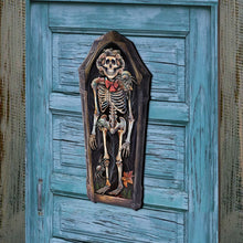 Load image into Gallery viewer, Skeleton Coffin Holiday Door Decor by G. DeBrekht - Halloween Decor - 8652797H
