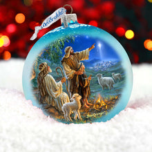 Load image into Gallery viewer, Shepherds Keeping Watch Lg Glass Ornament by D. Gelsinger - Nativity Holiday Decor - 73954
