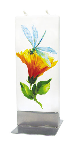 flatyz flat handmade candle - dragonfly with hibiscus