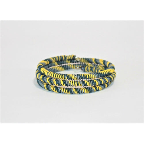 bridge for africa spiral chunky bracelet- indigo lemon