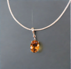 14k yellow gold citrine necklace