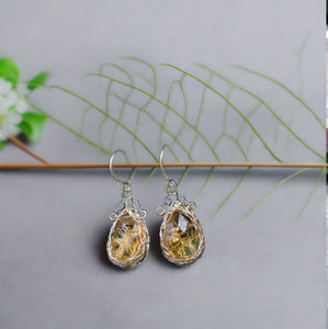 arivka citrine earrings set in sterling silver.