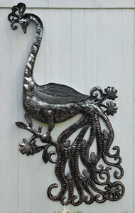 peacock haitian tin art