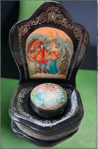 chair shaped  lacquer russian box