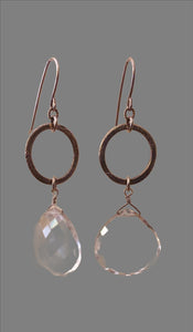 pom jewelry clear quartz earrings in sterling silver