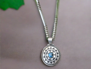 Hand Crafted Native American Sterling Silver Reversable Necklace