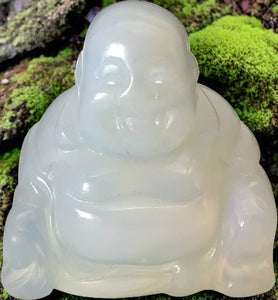1.5" Hand Carved Happy Buddha-Opalite