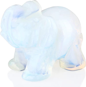 1.5" Hand Carved Elephant- Opalite