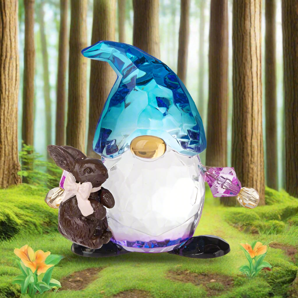 Ganz Crystal Expressions Easter Treat Gnome Figurine - Chocolate Bunny Media 1 of 1