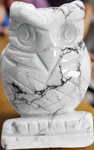 2" Hand Carved Owl-Howlite