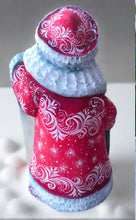Load image into Gallery viewer, g debrekht carved russian santa- red coat with front sack

