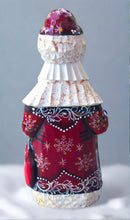 Load image into Gallery viewer, carved russian santa- red coat with lavender front
