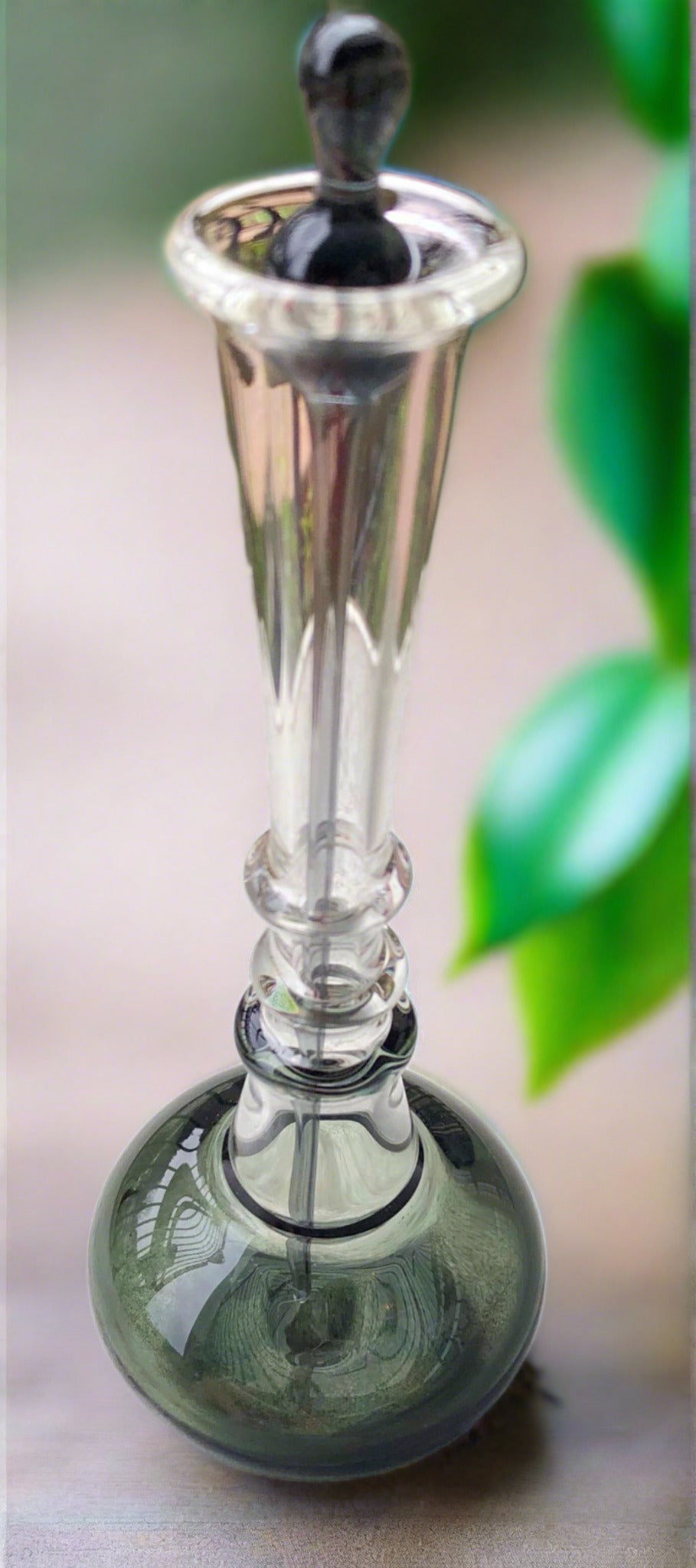 boise art glass perfume bottle-smokey