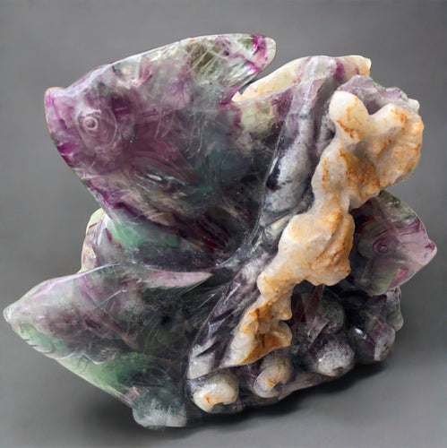 hand carved fluorite fish