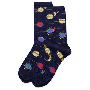 hot sox women's solar system crew socks