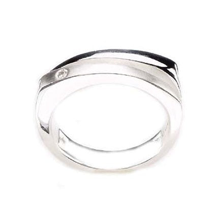 bask jewelry matt /shiny finish diamond ring-size 7
