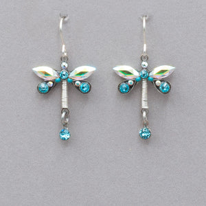 firefly jewelry petite dragonfly earrings- ice