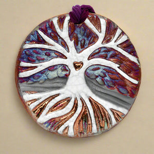 raku potteryworks tree of life medallion ornament