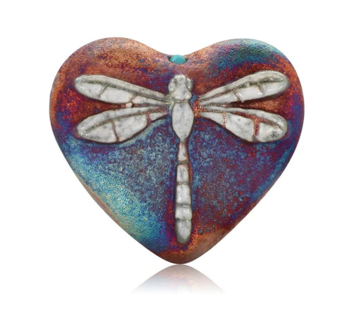 Raku Potteryworks Heart Stone- Dragonfly