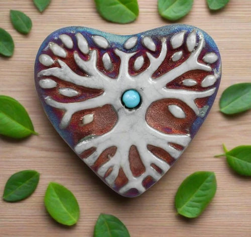 Raku Potteryworks Heart Stone- Tree of Life