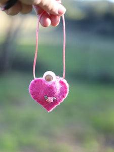 Fairyshadow Bright Pink Heart Necklace