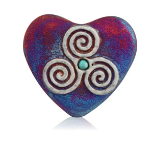Raku Potteryworks Heart Stone- Celtic Trinity
