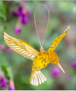 Ganz Crystal Expressions Brilliant Hummingbird Ornament- Yellow