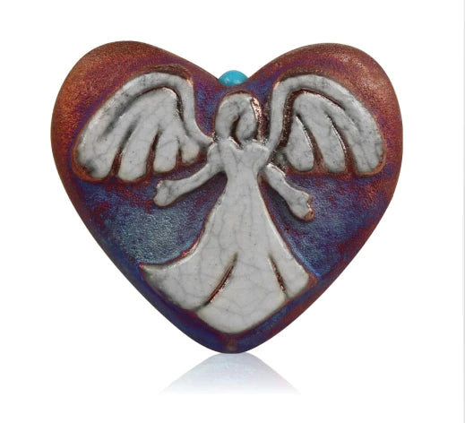 Raku Potteryworks Heart Stone- Angel