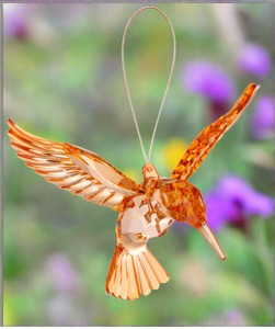 Ganz Crystal Expressions Brilliant Hummingbird Ornament-Orange