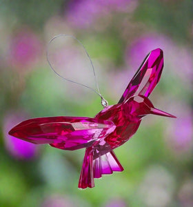 Ganz Crystal Expressions Hanging Two-Toned Hummingbird- HOT PINK/ PINK