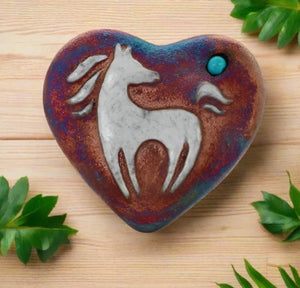 Raku Potteryworks Heart Stone- Horse