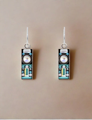 firefly jewelry architectural rectangle earrings- ice