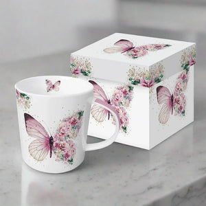 Paper Products Design Butterfly Flowers Gift-Boxed Mug