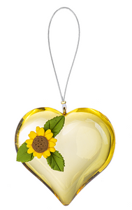 Ganz Crystal Expressions Teeny Sunflower Heart Ornament Media 1 of 1