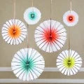meri meri neon ombre pinwheel decorations (x 6)