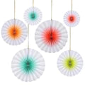 meri meri neon ombre pinwheel decorations (x 6)
