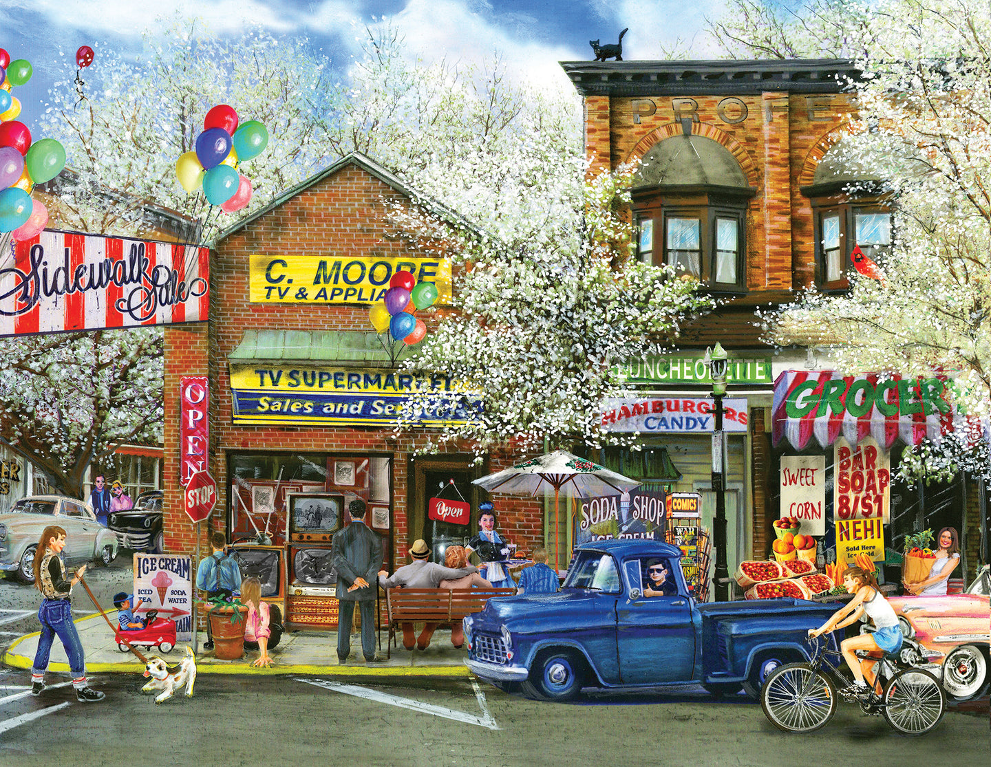 sunsout afternoon on main street 1000 piece puzzle