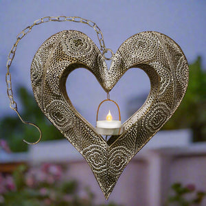 World Buyers Ashia Heart Tea Light Lantern