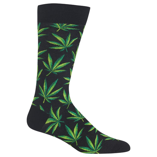 hot sox men's weed crew socks-black