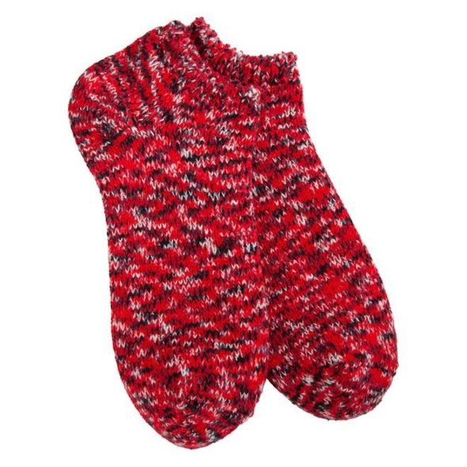 crescent sock company ragg low- red multi
