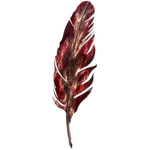 7055 inc. feather metal wall art-red