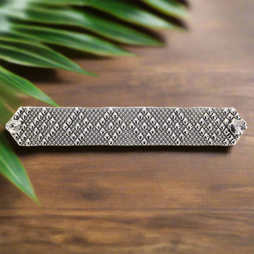 sg liquid metal b9-as antique silver bracelet by sergio gutierrez 1 1/8 x 7