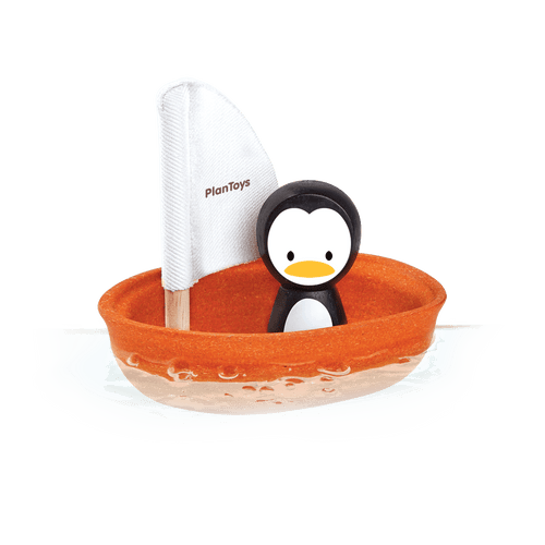 plan toys sailing boat- penguin