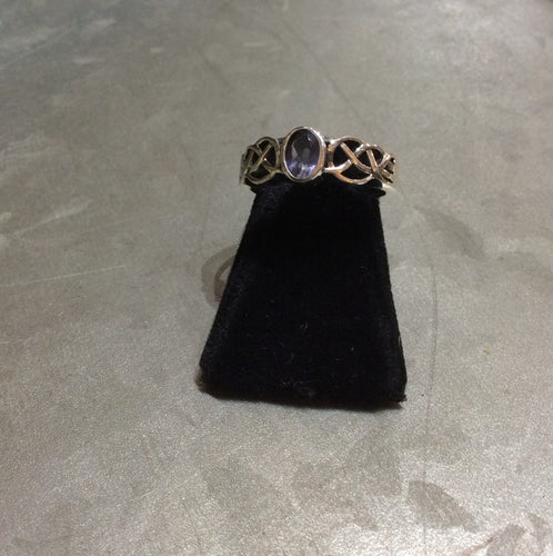sterling silver bezel set oval tanzanite ring size 7