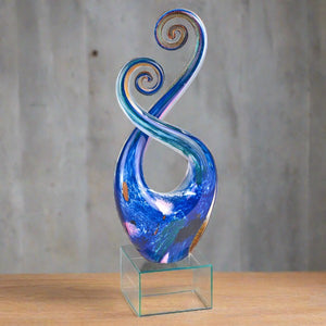 badash crystal monet murano style art glass swirl centerpiece on crystal base