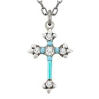 firefly jewelry dainty color cross necklace-8496-ice